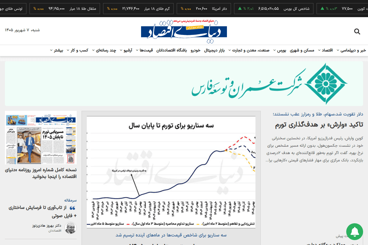 Screenshot of Donya-e-eqtesad
